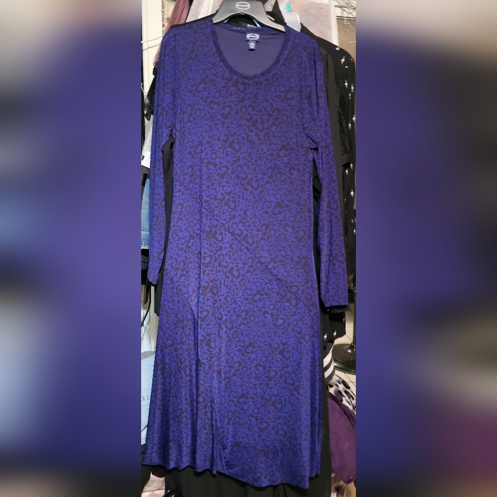 Scoop Elegant Purple Long Sleeve Dress